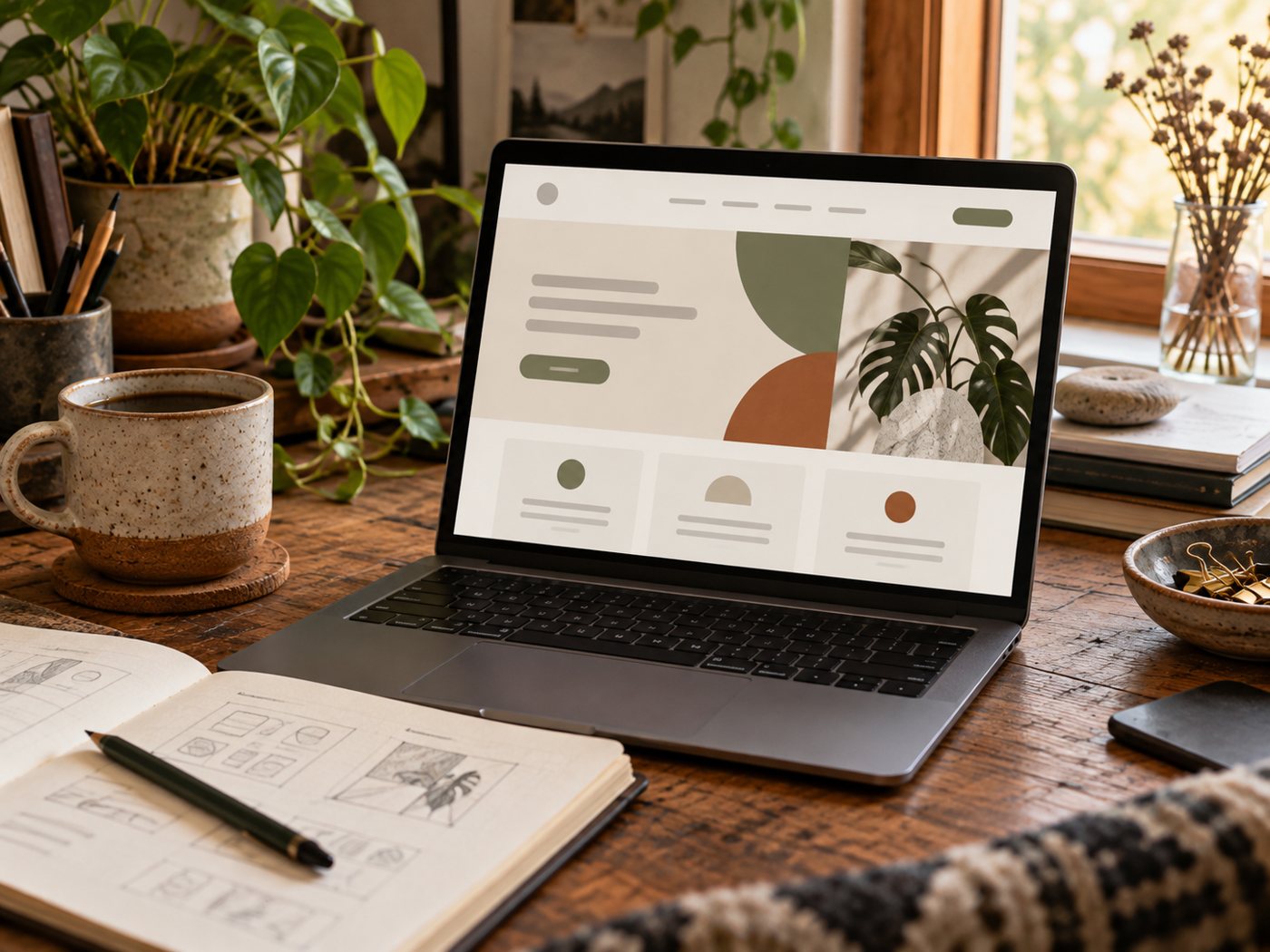 Laptop showing a store design